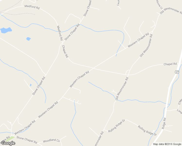 map of restaurants, bars, coffee shops, grocery stores, and more near 1043 Western Chapel Road in Westminster