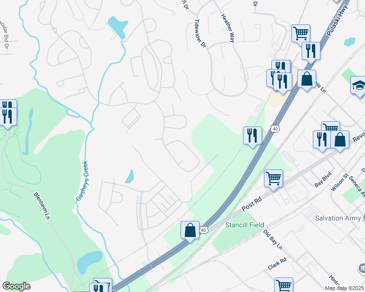 map of restaurants, bars, coffee shops, grocery stores, and more near 657 Peace Chance Drive in Havre de Grace