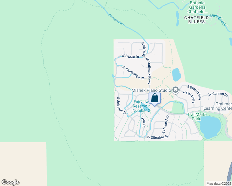 map of restaurants, bars, coffee shops, grocery stores, and more near 9621 South Johnson Street in Littleton