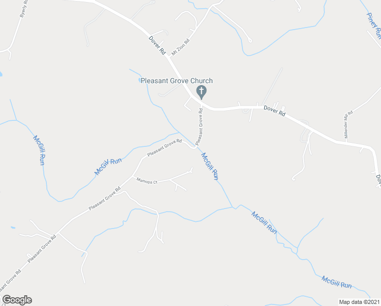 map of restaurants, bars, coffee shops, grocery stores, and more near 4605 Pleasant Grove Road in Reisterstown