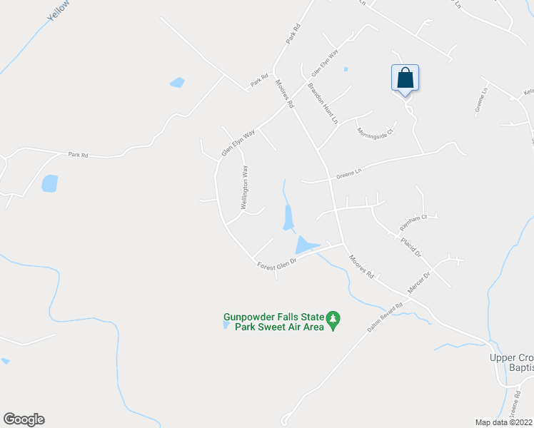 map of restaurants, bars, coffee shops, grocery stores, and more near 2801 Raintree Court in Baldwin