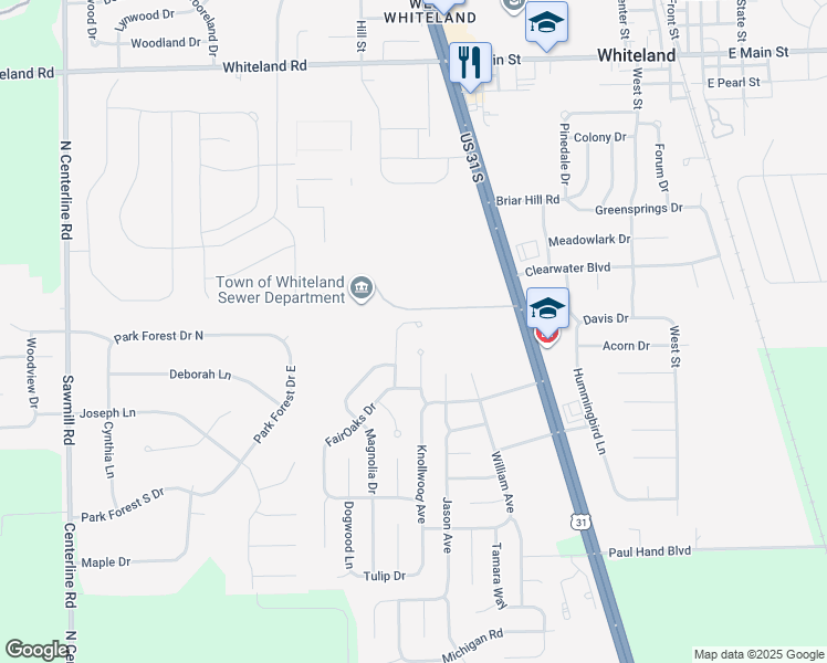 map of restaurants, bars, coffee shops, grocery stores, and more near 4253 Sycamore Court in Franklin