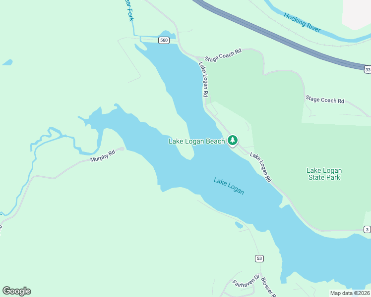 map of restaurants, bars, coffee shops, grocery stores, and more near Lake Logan Road in Logan