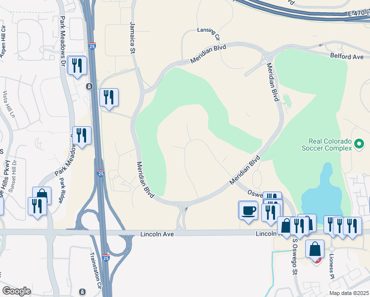 map of restaurants, bars, coffee shops, grocery stores, and more near 9787 Maroon Circle in Englewood
