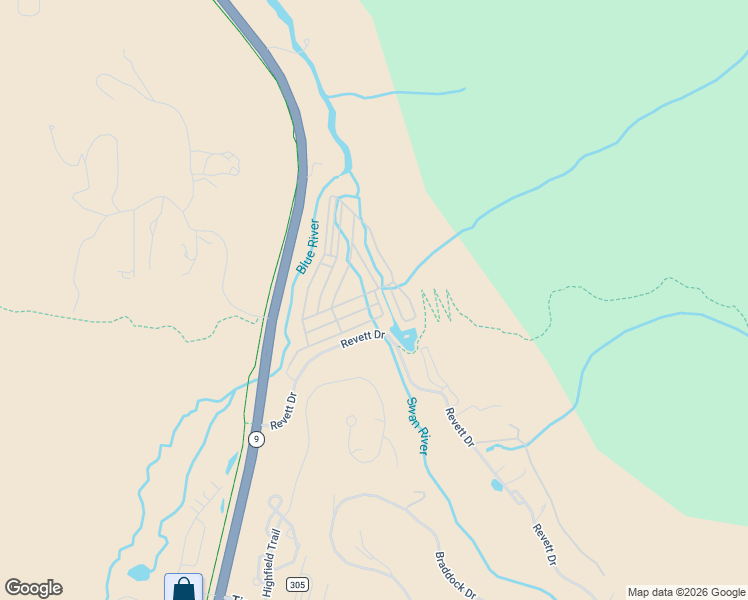 map of restaurants, bars, coffee shops, grocery stores, and more near Revette Drive in Breckenridge