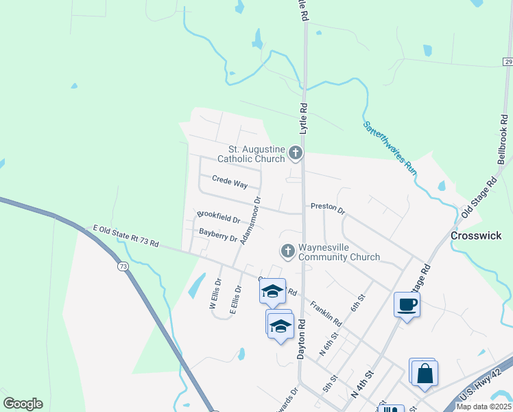 map of restaurants, bars, coffee shops, grocery stores, and more near 998 Camp Creek Road in Waynesville
