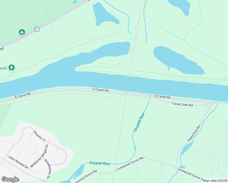 map of restaurants, bars, coffee shops, grocery stores, and more near South Canal Road in Middletown