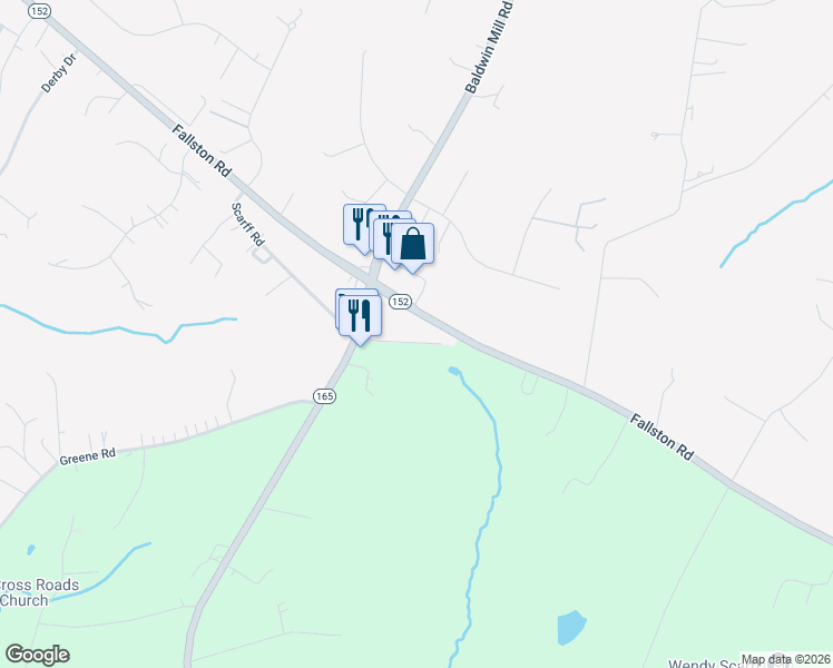 map of restaurants, bars, coffee shops, grocery stores, and more near 2712 Fallston Rd in Fallston