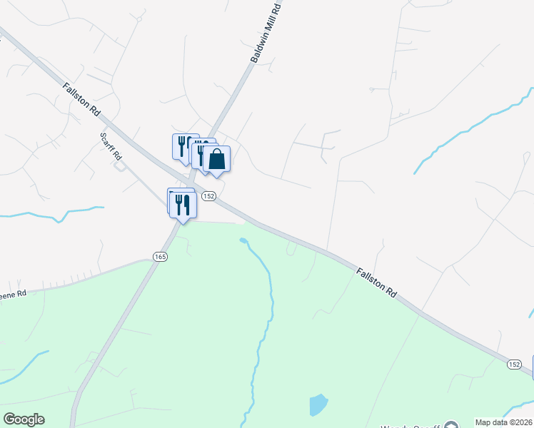 map of restaurants, bars, coffee shops, grocery stores, and more near 2701 Fallston Road in Fallston