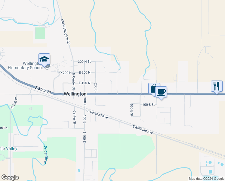 map of restaurants, bars, coffee shops, grocery stores, and more near in Wellington