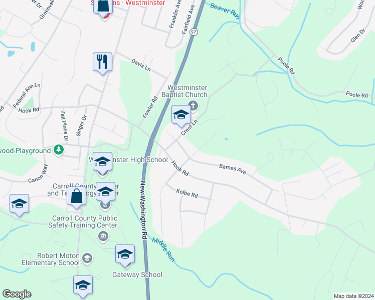 map of restaurants, bars, coffee shops, grocery stores, and more near 237 Bezold Avenue in Westminster