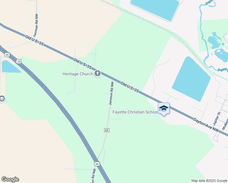 map of restaurants, bars, coffee shops, grocery stores, and more near 1136 Jamison Road Northwest in Washington Court House