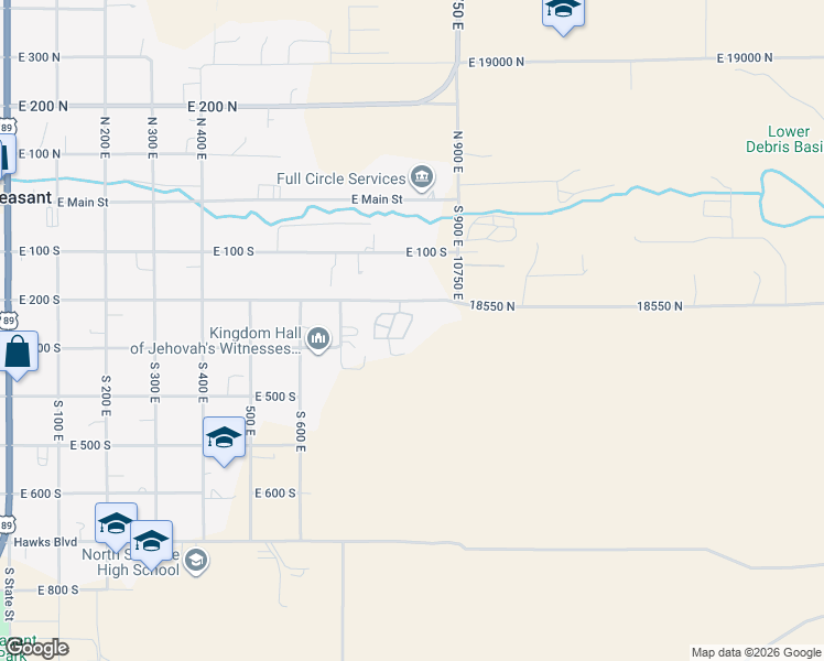 map of restaurants, bars, coffee shops, grocery stores, and more near 810 East 200 South in Mount Pleasant