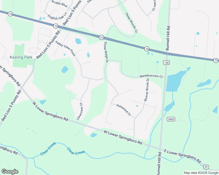 map of restaurants, bars, coffee shops, grocery stores, and more near 7293 Stone Ridge Drive in Springboro