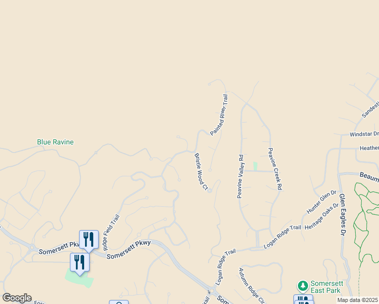 map of restaurants, bars, coffee shops, grocery stores, and more near Painted River Trail in Reno