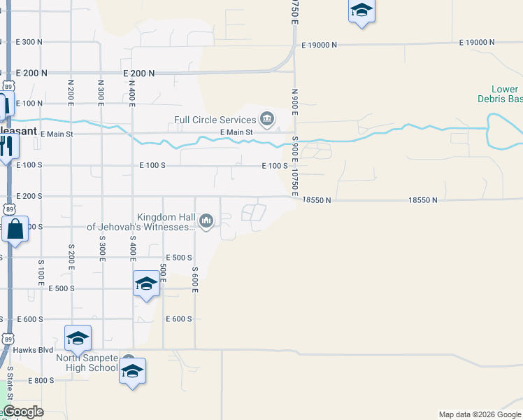 map of restaurants, bars, coffee shops, grocery stores, and more near 810 East 200 South in Mount Pleasant