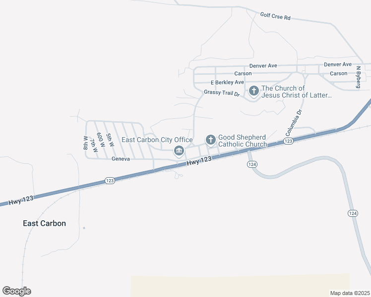 map of restaurants, bars, coffee shops, grocery stores, and more near 100 Whitmore Drive in East Carbon