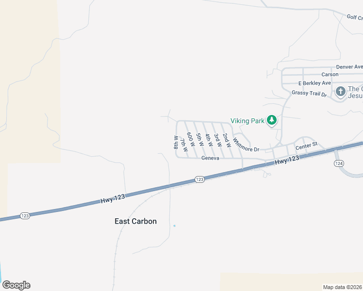 map of restaurants, bars, coffee shops, grocery stores, and more near 120 7th West in East Carbon