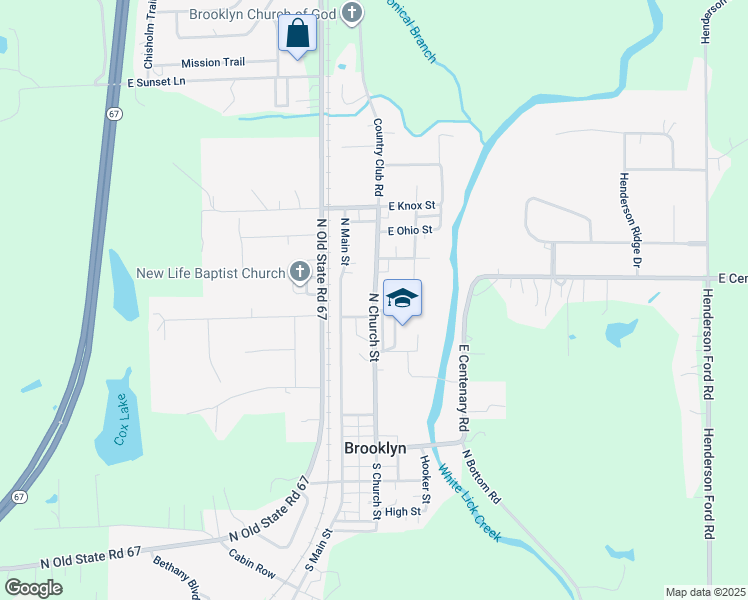 map of restaurants, bars, coffee shops, grocery stores, and more near 251 North Church Street in Mooresville