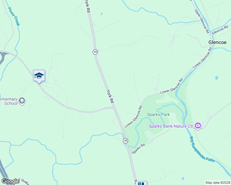 map of restaurants, bars, coffee shops, grocery stores, and more near 15143 York Road in Sparks Glencoe