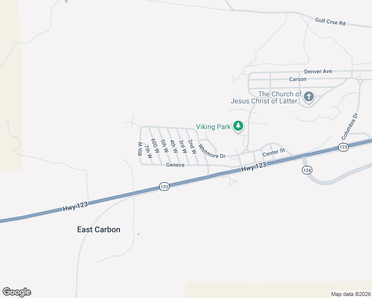 map of restaurants, bars, coffee shops, grocery stores, and more near 119 3rd East Street in East Carbon