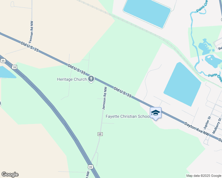 map of restaurants, bars, coffee shops, grocery stores, and more near 1136 Jamison Road Northwest in Washington Court House