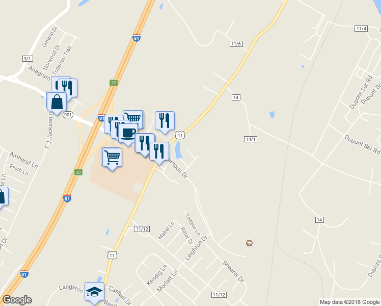 map of restaurants, bars, coffee shops, grocery stores, and more near 24 Globe Street in Martinsburg