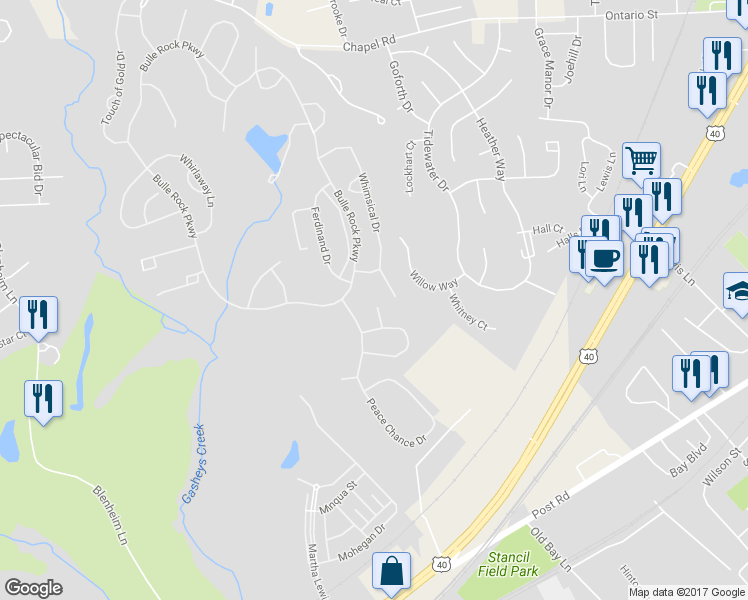 map of restaurants, bars, coffee shops, grocery stores, and more near 508 Morvich Way in Havre de Grace