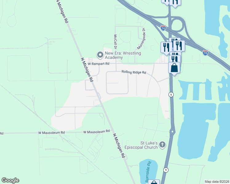 map of restaurants, bars, coffee shops, grocery stores, and more near 205 Fountain Lake Drive South in Shelbyville