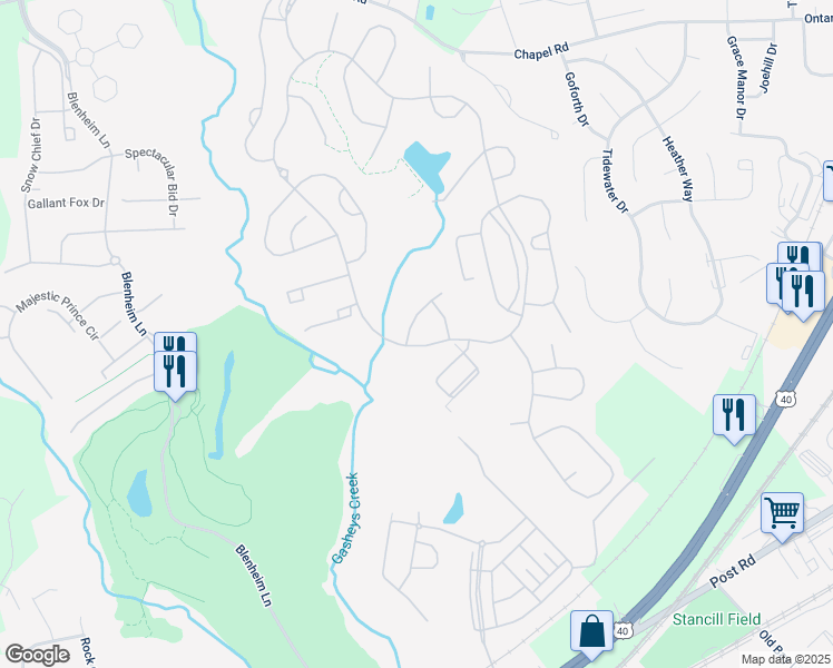 map of restaurants, bars, coffee shops, grocery stores, and more near 303 Summer Squall Court in Havre de Grace