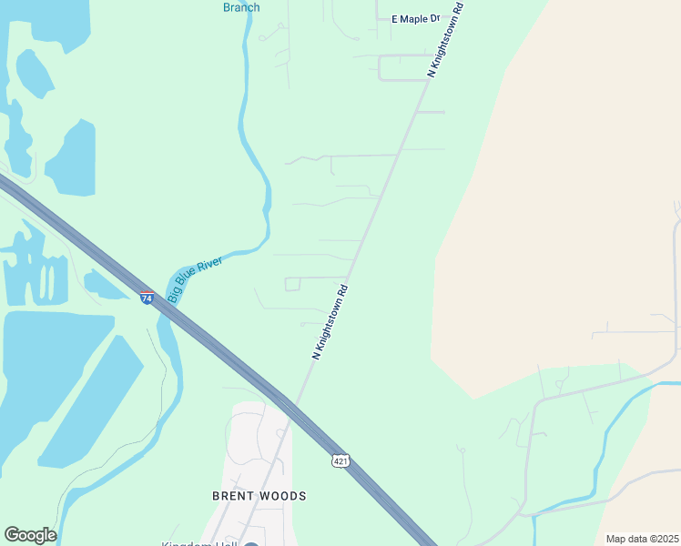 map of restaurants, bars, coffee shops, grocery stores, and more near 879 North Knightstown Road in Shelbyville