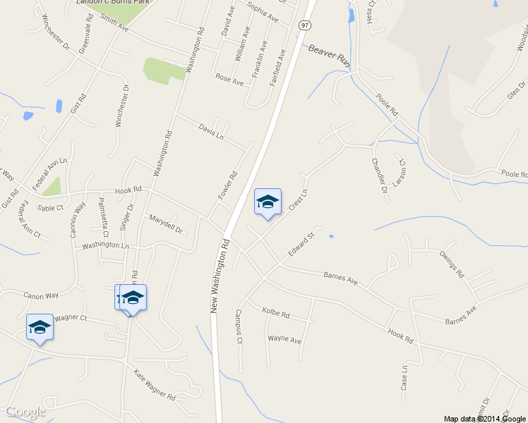 map of restaurants, bars, coffee shops, grocery stores, and more near 324 Crest Ln in Westminster
