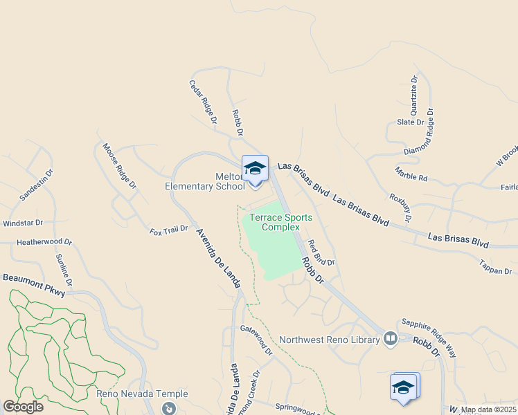 map of restaurants, bars, coffee shops, grocery stores, and more near Archimedes Lane in Reno