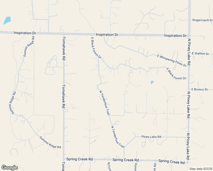 map of restaurants, bars, coffee shops, grocery stores, and more near 12600 North Tenderfoot Trail in Parker