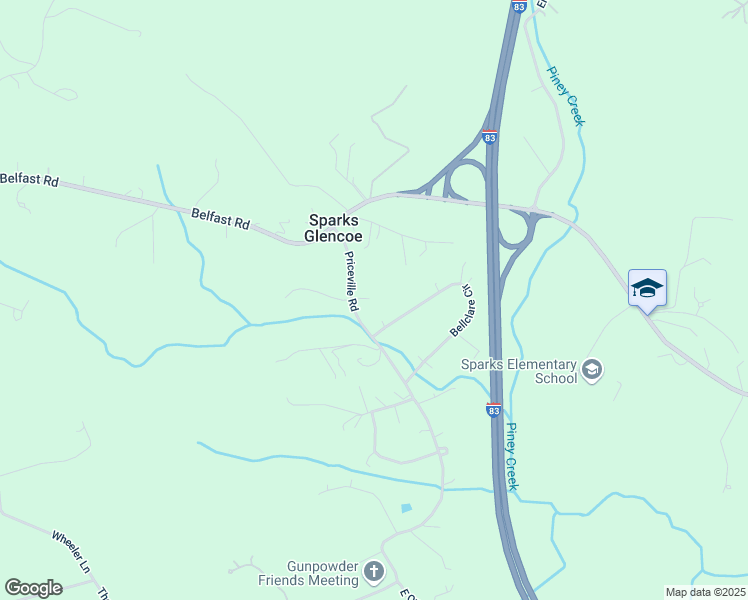 map of restaurants, bars, coffee shops, grocery stores, and more near 15315 Priceville Road in Sparks Glencoe