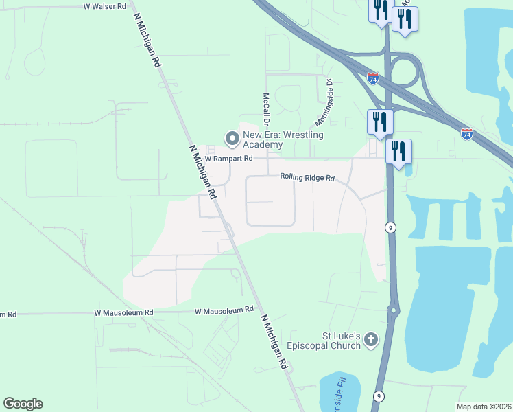 map of restaurants, bars, coffee shops, grocery stores, and more near 205 Fountain Lake Drive South in Shelbyville
