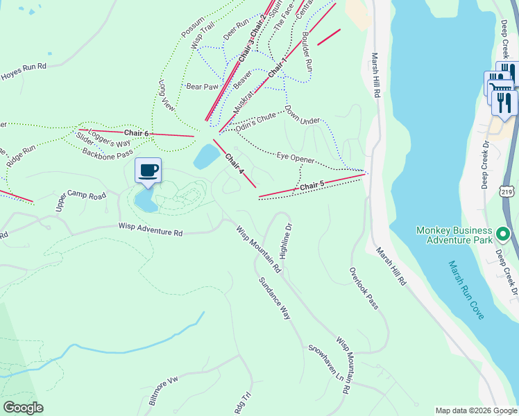 map of restaurants, bars, coffee shops, grocery stores, and more near 121 Kendall Camp Circle in McHenry
