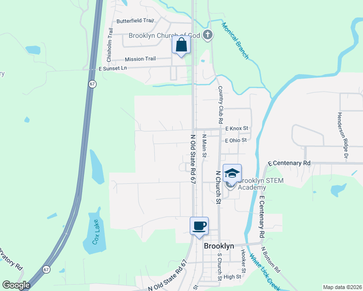 map of restaurants, bars, coffee shops, grocery stores, and more near 608 Meadows Drive in Mooresville