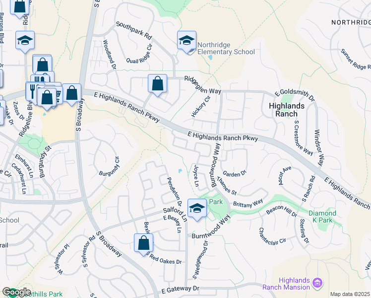 map of restaurants, bars, coffee shops, grocery stores, and more near 698 James Street in Littleton