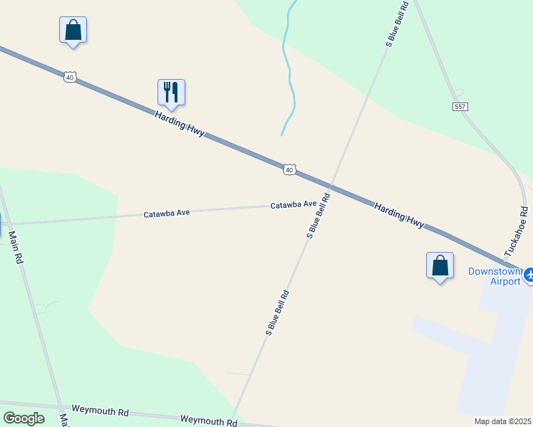 map of restaurants, bars, coffee shops, grocery stores, and more near 1686 Catawba Avenue in Newfield