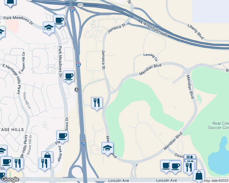 map of restaurants, bars, coffee shops, grocery stores, and more near 9127 South Jamaica Street in Englewood