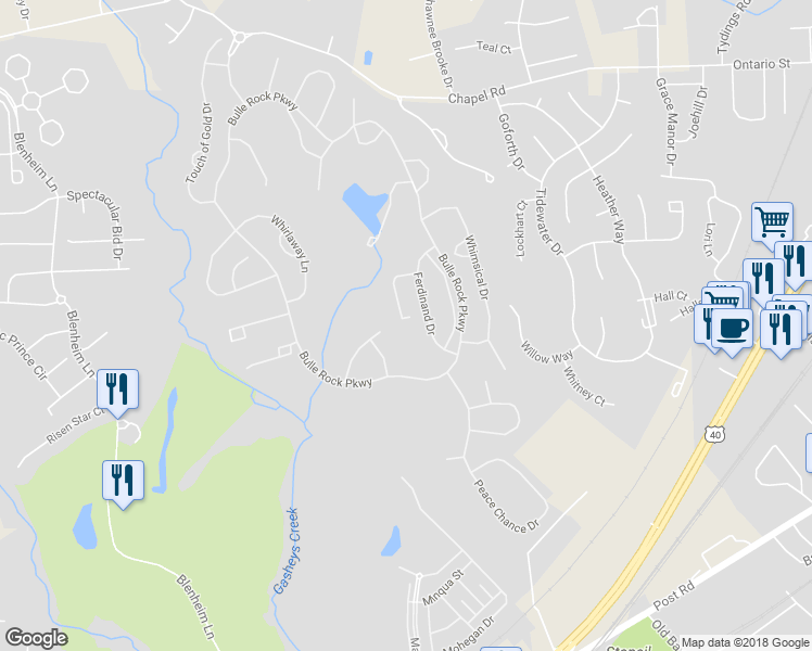 map of restaurants, bars, coffee shops, grocery stores, and more near 517 Silver Charm Court in Havre de Grace