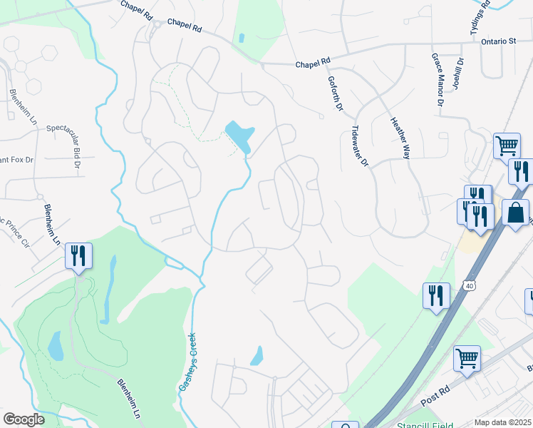 map of restaurants, bars, coffee shops, grocery stores, and more near 517 Silver Charm Court in Havre de Grace