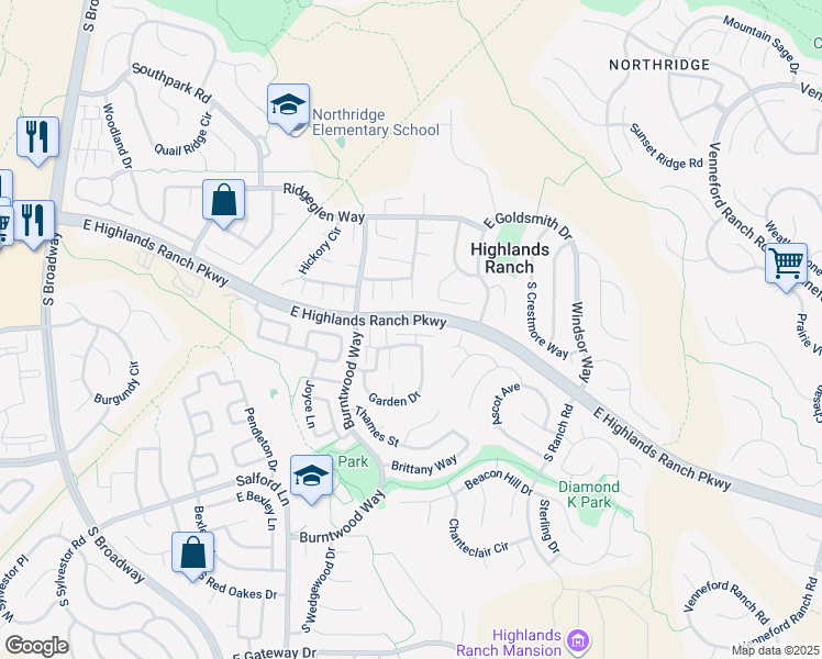 map of restaurants, bars, coffee shops, grocery stores, and more near 931 Summer Drive in Littleton