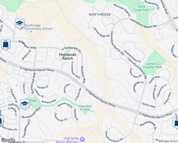 map of restaurants, bars, coffee shops, grocery stores, and more near 9338 Shadowglen Court in Littleton