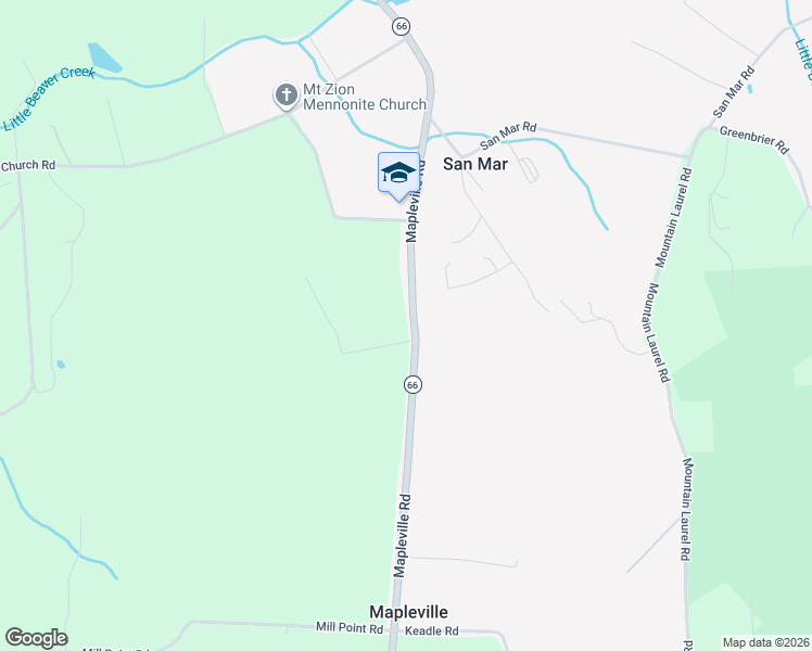 map of restaurants, bars, coffee shops, grocery stores, and more near 8418 Mapleville Rd in Boonsboro