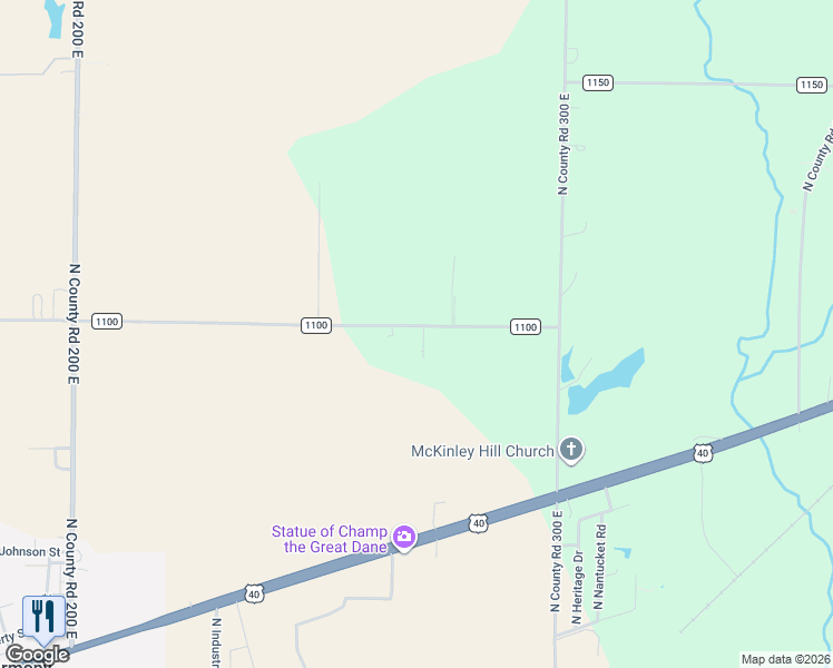 map of restaurants, bars, coffee shops, grocery stores, and more near 10983 N Private Road 275 East in Brazil