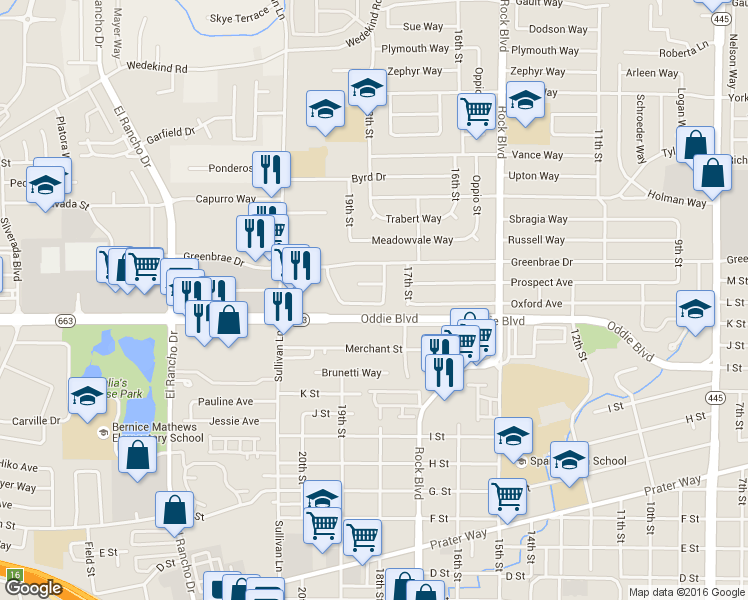 map of restaurants, bars, coffee shops, grocery stores, and more near 1820 Verano Dr in Sparks
