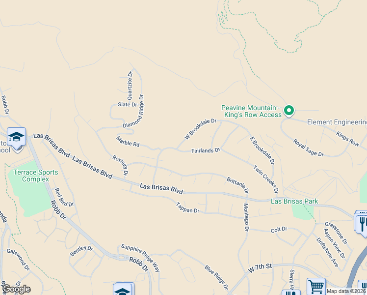 map of restaurants, bars, coffee shops, grocery stores, and more near 3035 Fairlands Drive in Reno