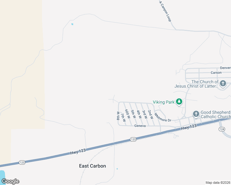 map of restaurants, bars, coffee shops, grocery stores, and more near 280 West Whitmore in East Carbon